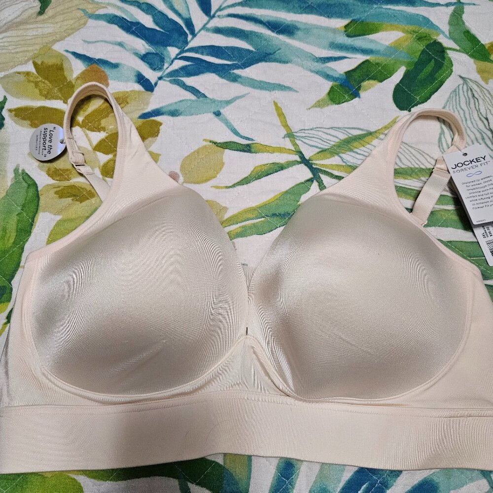 NWT Jockey Women's Nude Wirefree Forever Fit Bra, Size 3XL